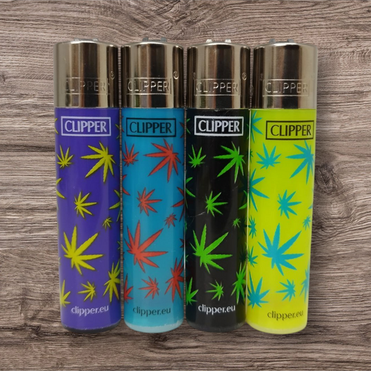 Clipper Large 4er Set - Green Leaves 2 - Red Pin