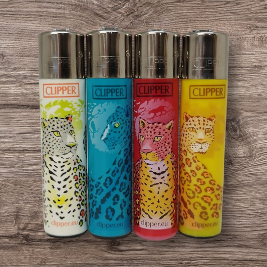 Clipper Large 4er Set - Leopard - Red Pin