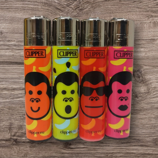 Clipper Large 4er Set - Monkey`s town - Red Pin