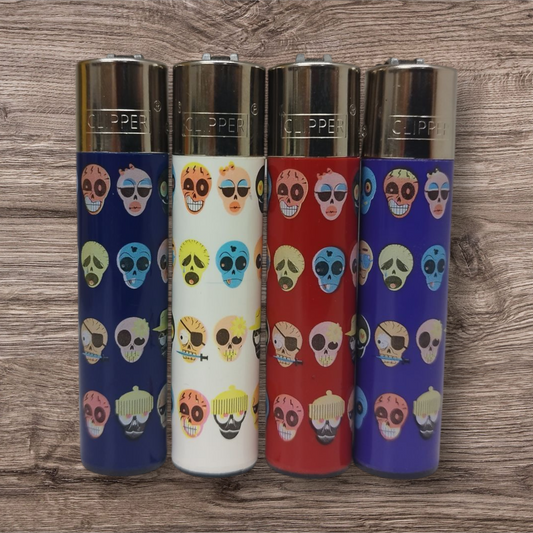 Clipper Large 4er Set - Skulls Sugar - Red Pin