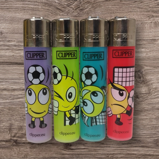 Clipper Large 4er Set - Emoticons Football - Red Pin