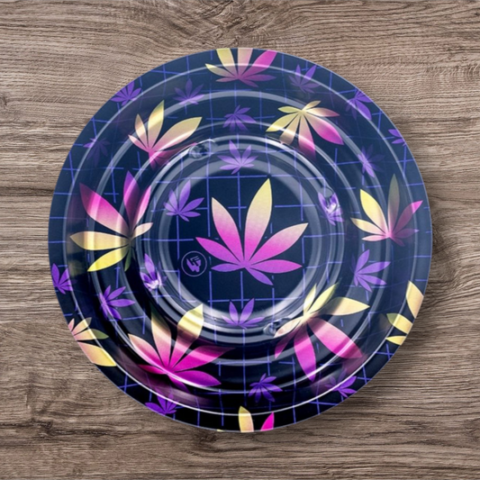 FIRE-FLOW™ Metal Coffeeshop Ashtray Leaves #37 (⌀160 mm)