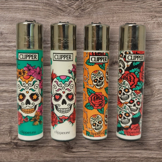 Clipper Large 4er Set - Mexican Skull - Red Pin