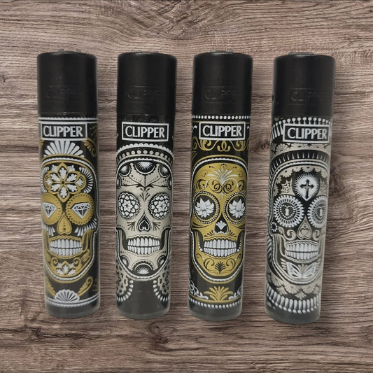 Clipper Large 4er Set - Tribes Skulls - Red Pin