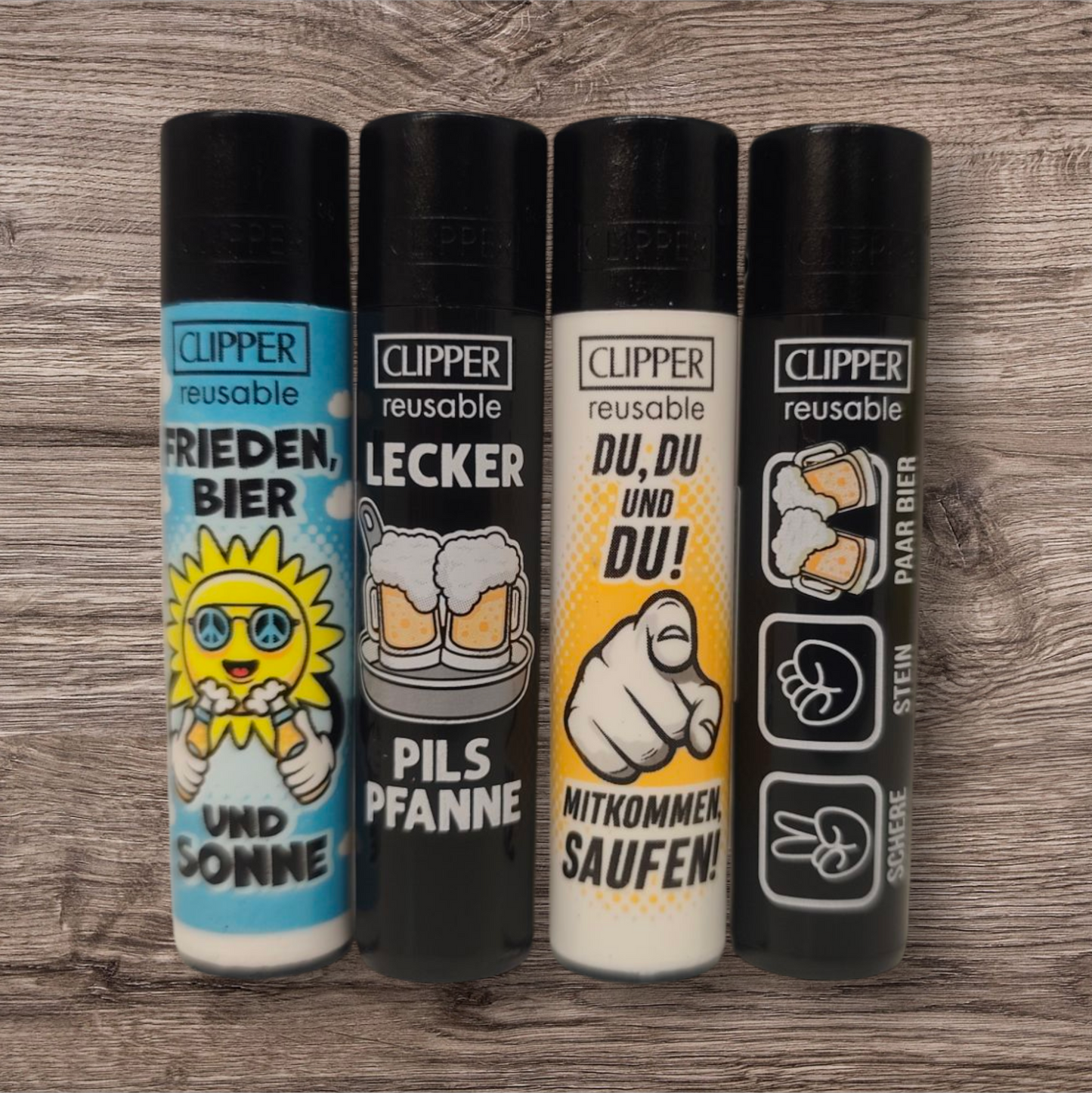 Clipper large 4er Set - Bier Slogan 2 - 2025