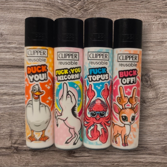 Clipper large 4er Set - Fuck you Animals -