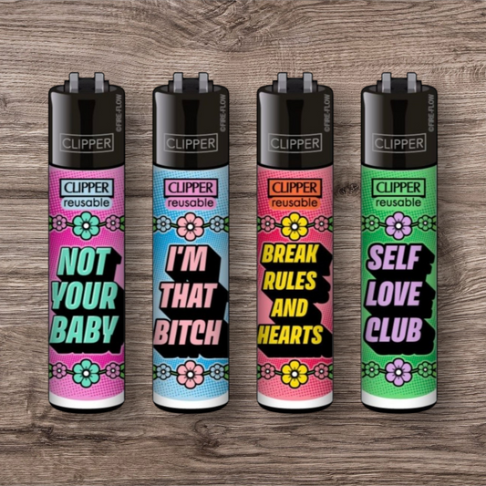 Clipper Large 4er Set - Girly Slogan #3 -
