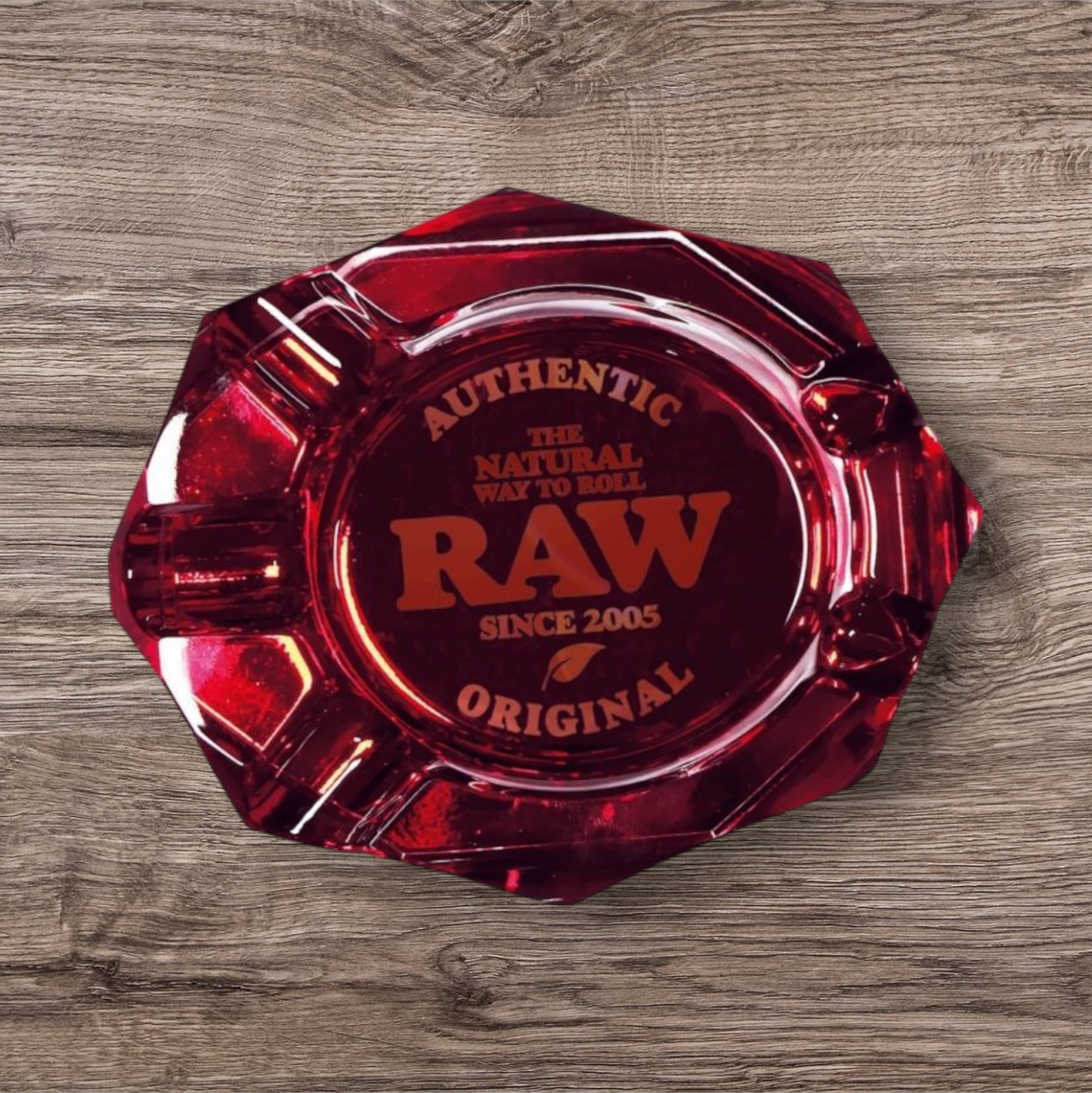 RAW Ruby Red Glas Aschenbecher